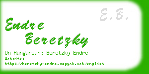 endre beretzky business card